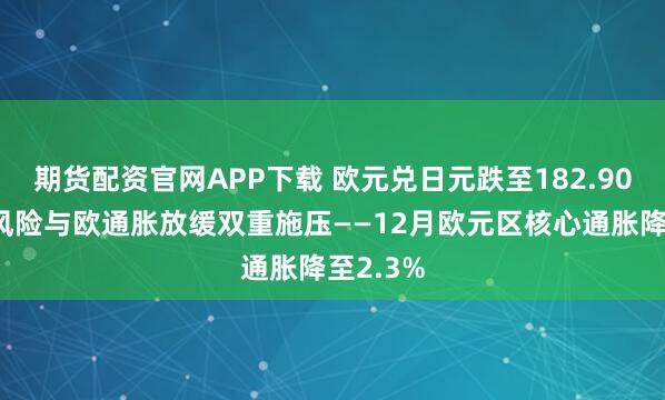 期货配资官网APP下载 欧元兑日元跌至182.90，地缘风险与欧通胀放缓双重施压——12月欧元区核心通胀降至2.3%